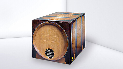 Box printed in barrel design