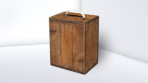 Bag in Box in rustic wood design