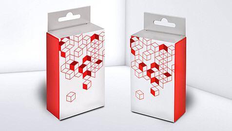 Folding boxes with euro-hole suspension