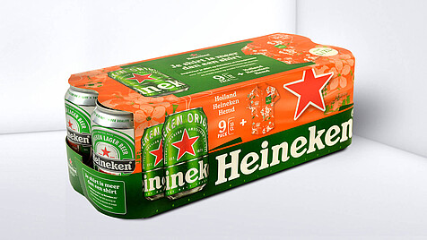 Printed cardboard can wrap for 9 cans